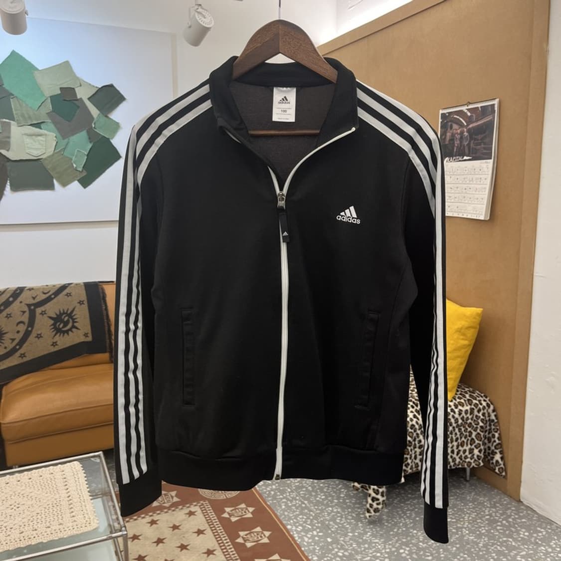 아디다스 올드스쿨 레트로 빈티지 검흰 져지 집업 100 C10329 상품이미지3