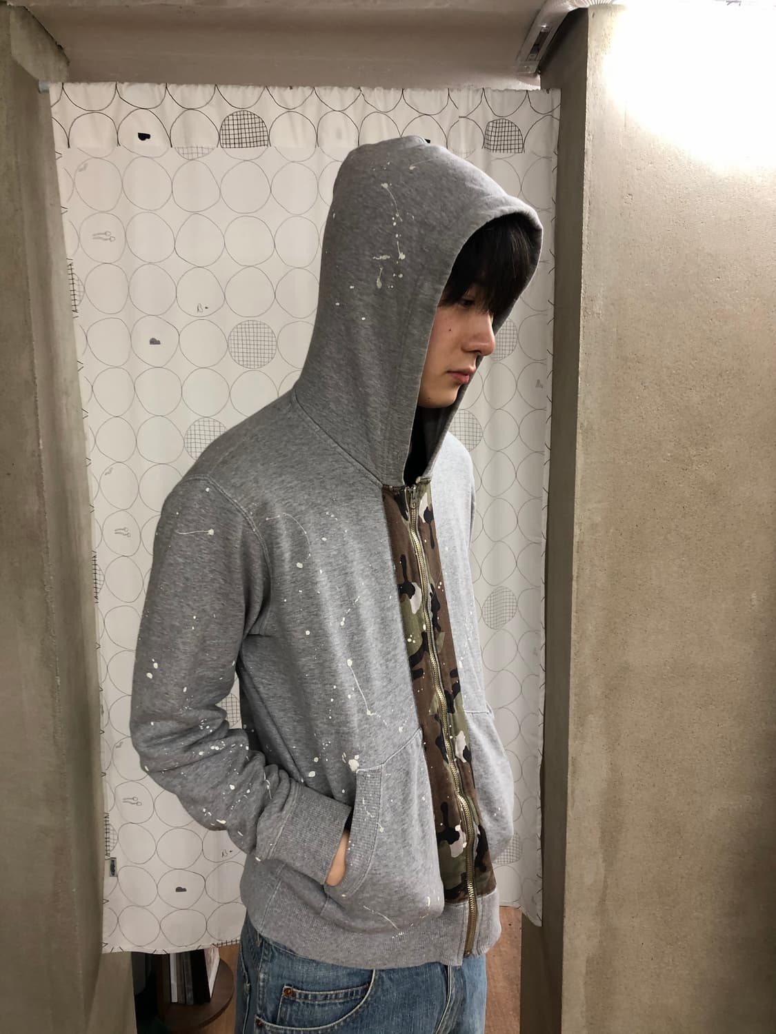 Comme des garcons homme 페인티드 후드집업 M 상품이미지1