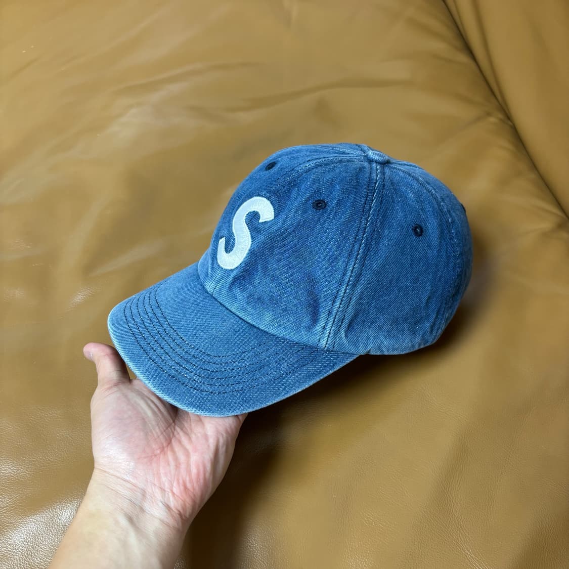 Supreme 슈프림 워시드 데님 S로고 6패널 볼캡 모자 (Denim) 상품이미지4