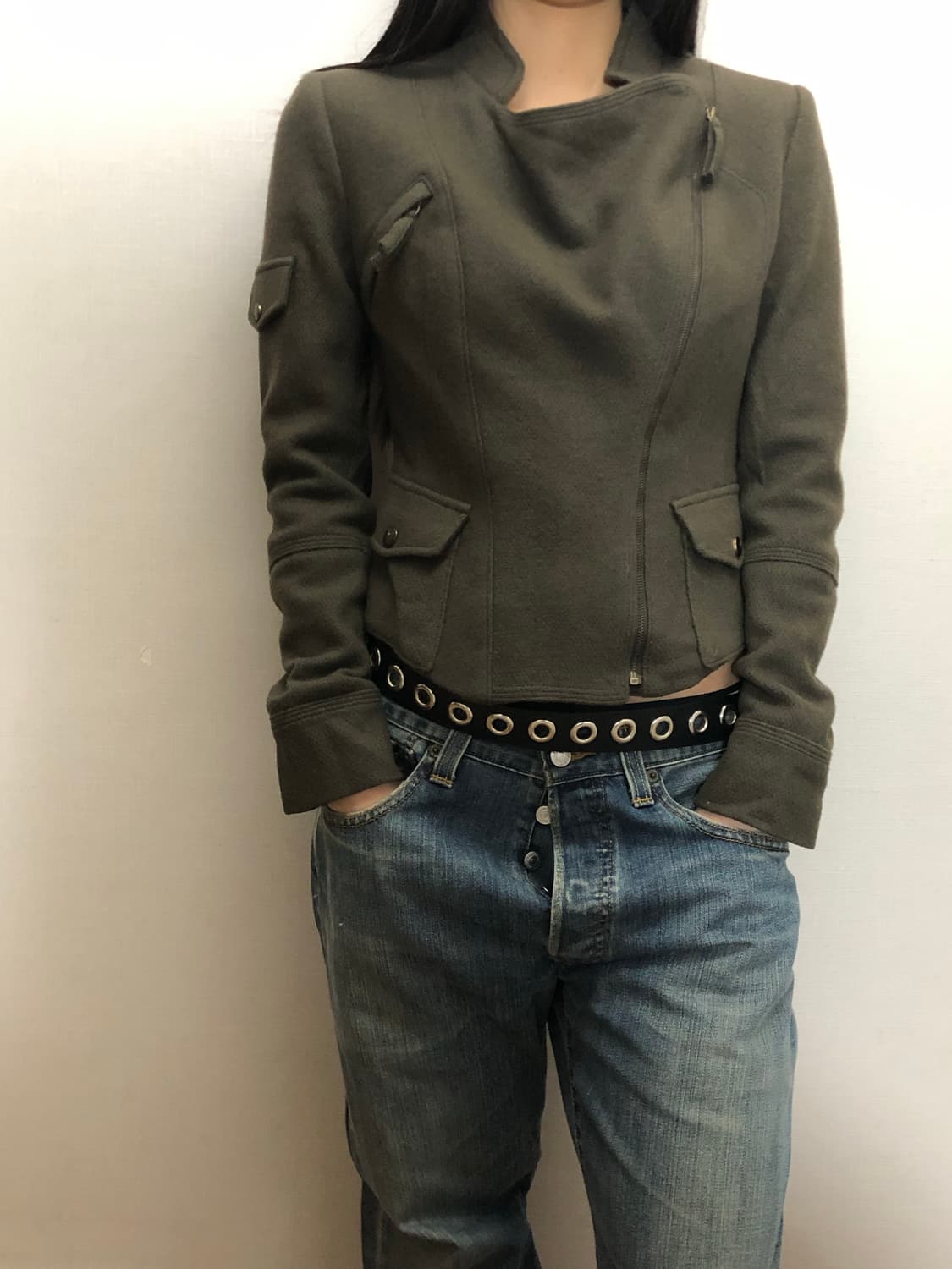 빈티지 다크브라운 펑크 자켓 상품이미지4