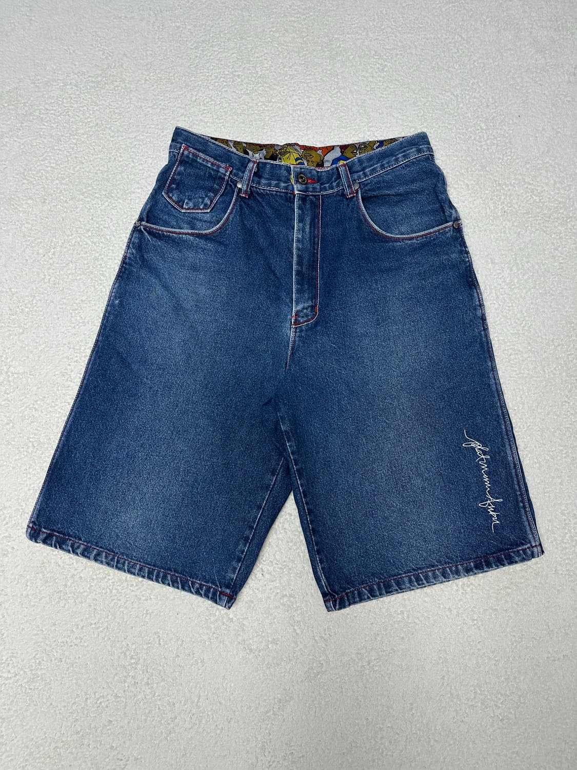 90‘s~00's 플래티넘 후부 백패치 버뮤다 데님팬츠 반바지 상품이미지2