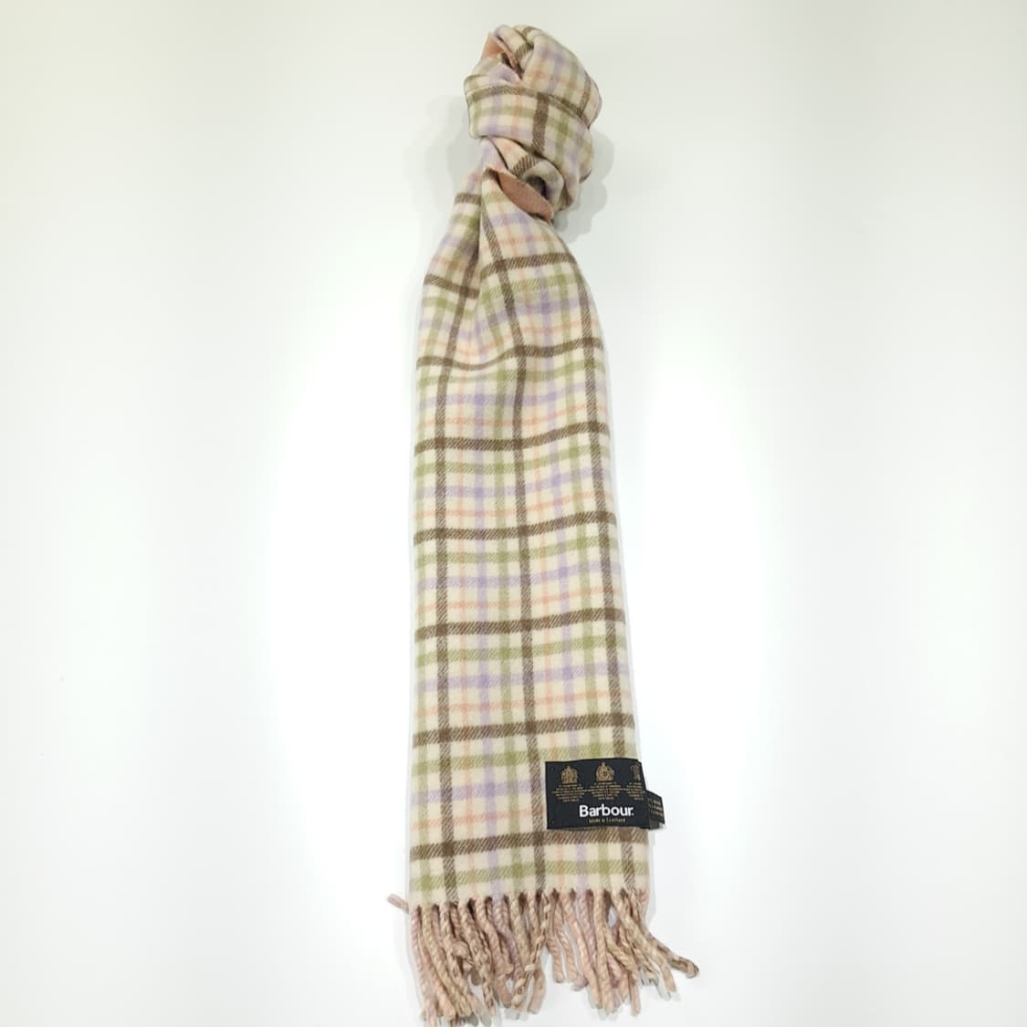 MX589 바버 90s 스코틀랜드판 울캐시미어 양면 타탄체크 목도리 머 상품이미지3