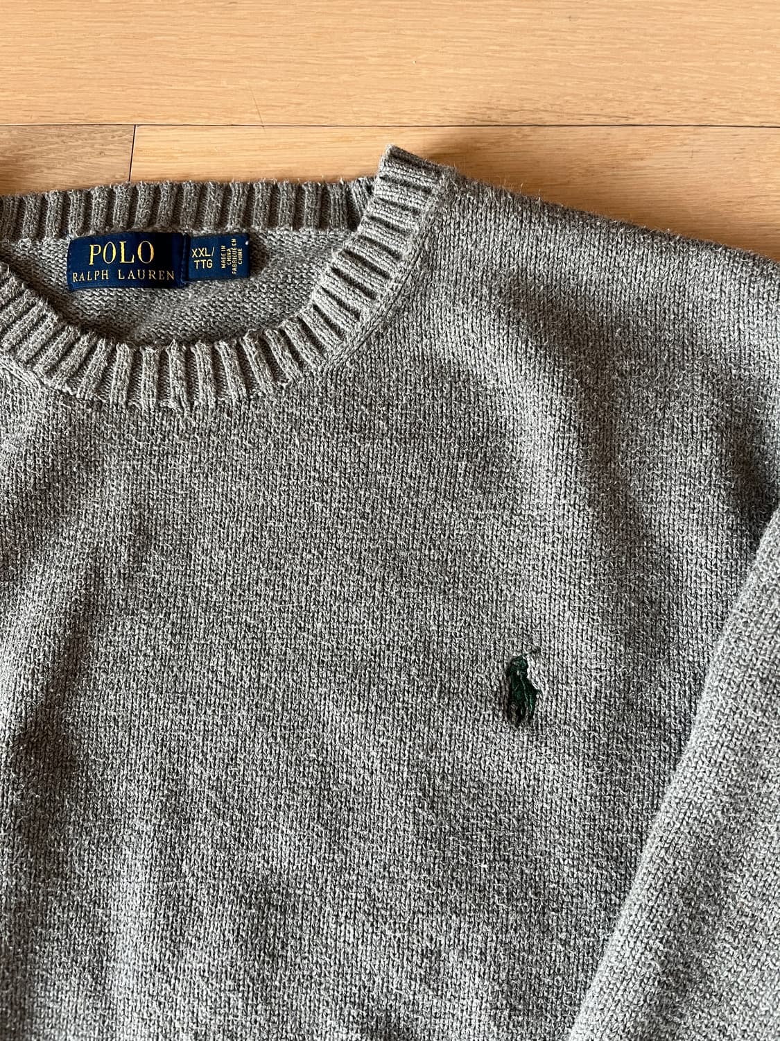폴로 그린로고 그레이 니트 xxl 상품이미지2