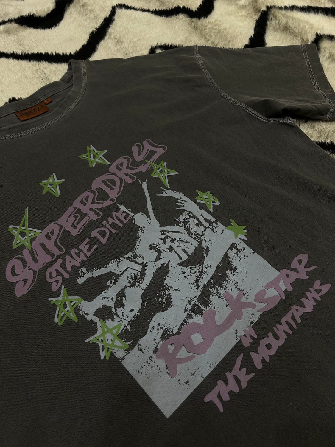 [L]슈퍼드라이 스테이지 다이브 오버핏 반팔/다크그레이 상품이미지1