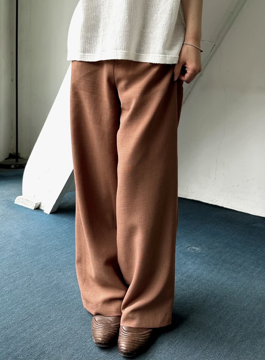 1 pleats high gauge poly trousers  상품이미지2