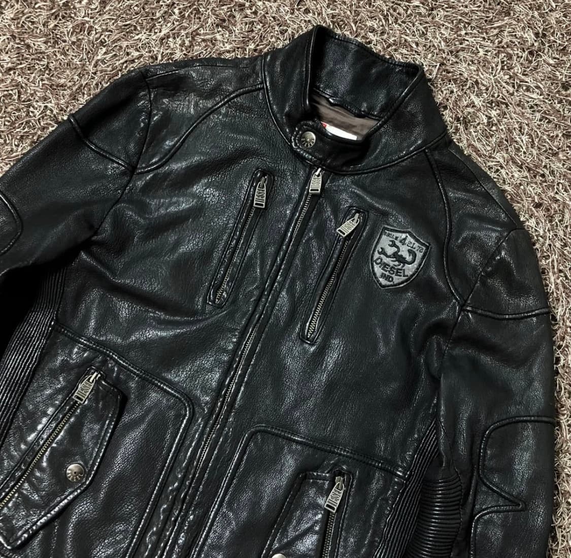 디젤 모토사이클 소가죽 바이커 레더 자켓 상품이미지2