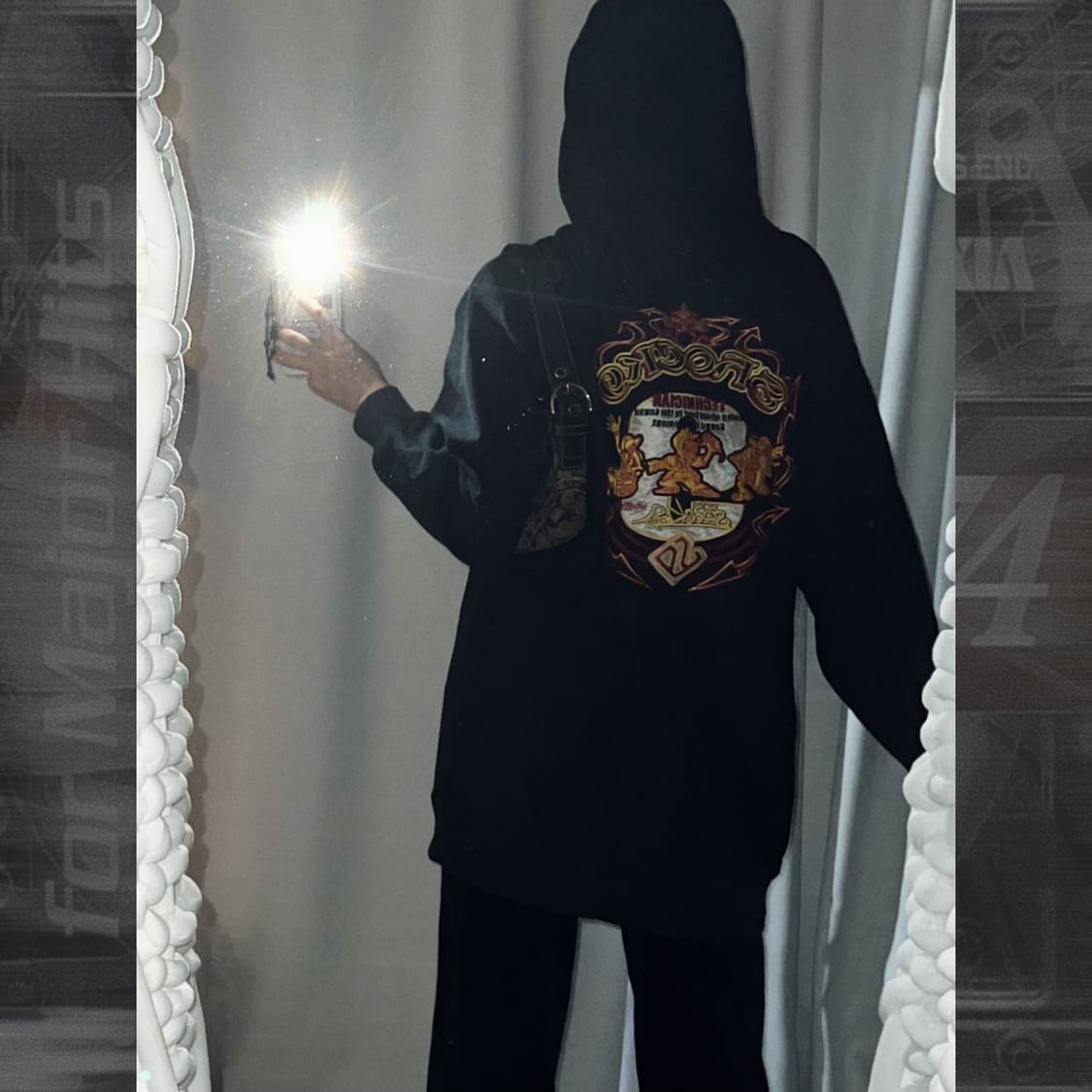 오버핏 빅로고 펑크 후드 집업 상품이미지6