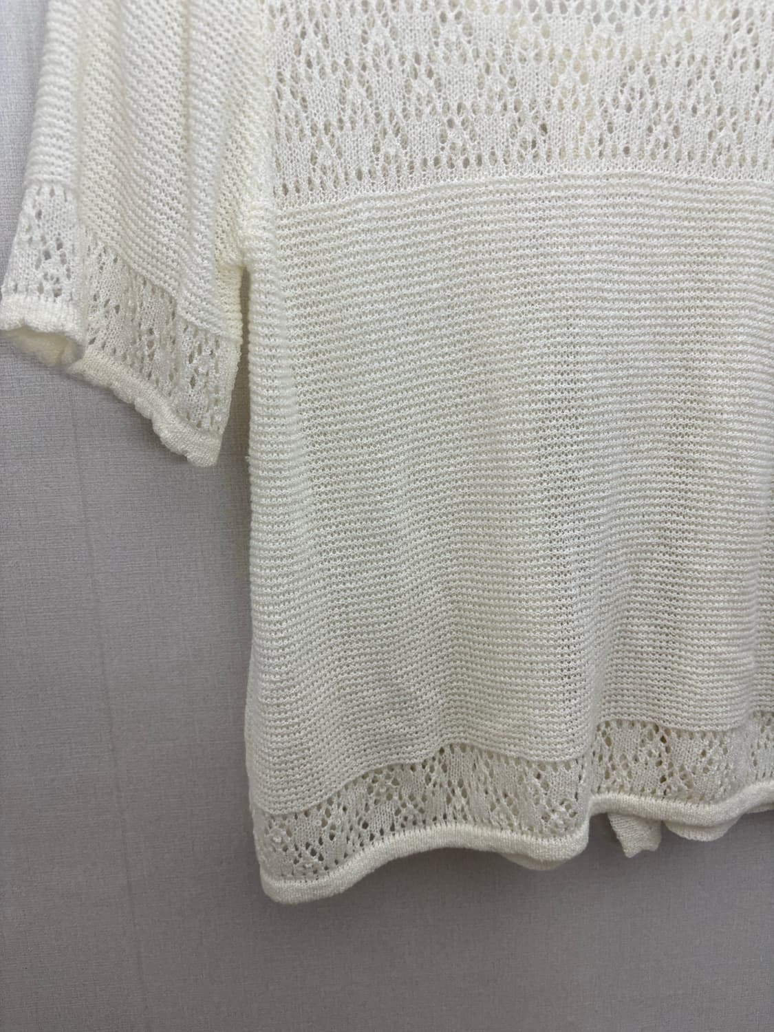 아이보리 반소매 니트 가디건 상품이미지6