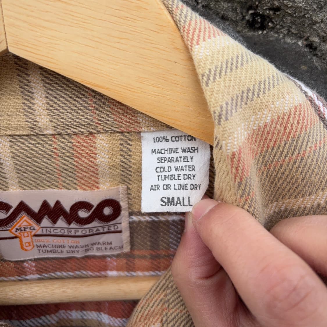 CAMCO 베이지·브라운·브릭 레드 플란넬 체크 셔츠 상품이미지8