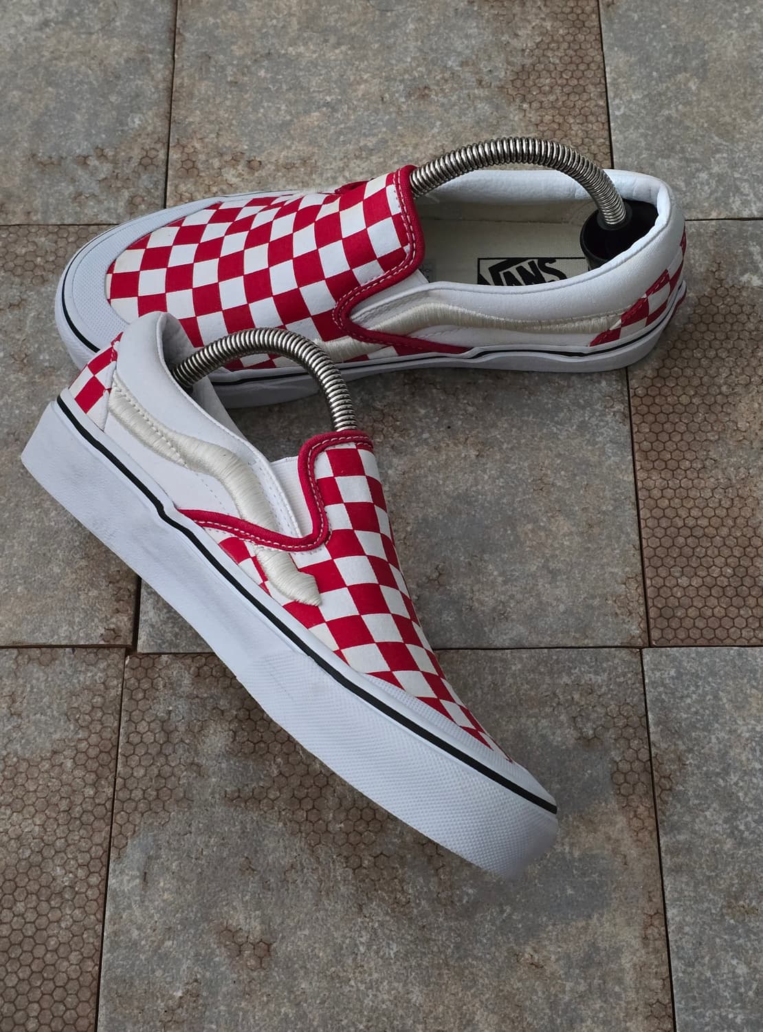 (240)반스 슬립온 138 레드 체커보드 상품이미지5