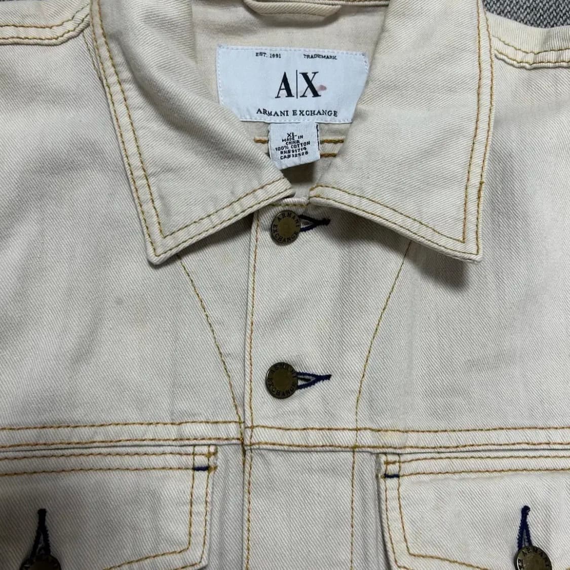 아르마니 아이보리 빈티지 트러커자켓(XL) 상품이미지7