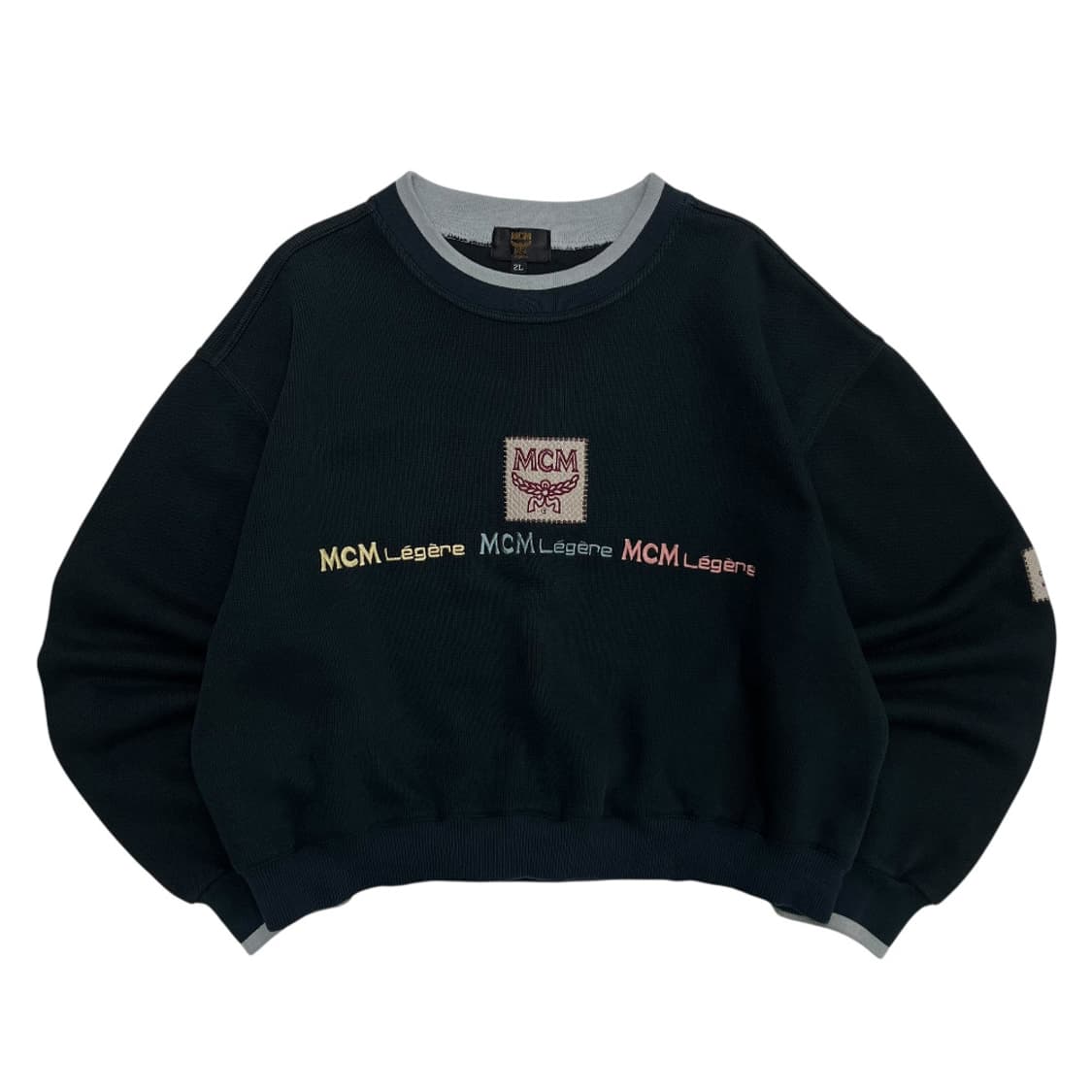 MCM 파스텔 자수로고 네이비 니트 2L 상품이미지2