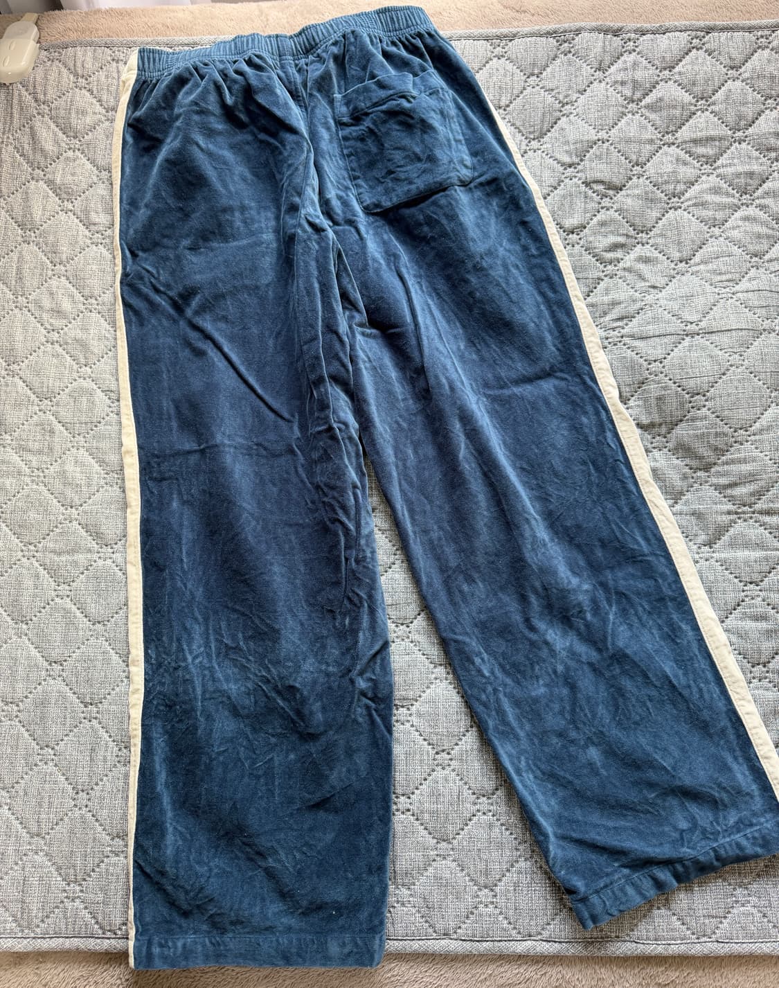 디스이즈네버댓 벨벳 트랙팬츠 블루 L 상품이미지2