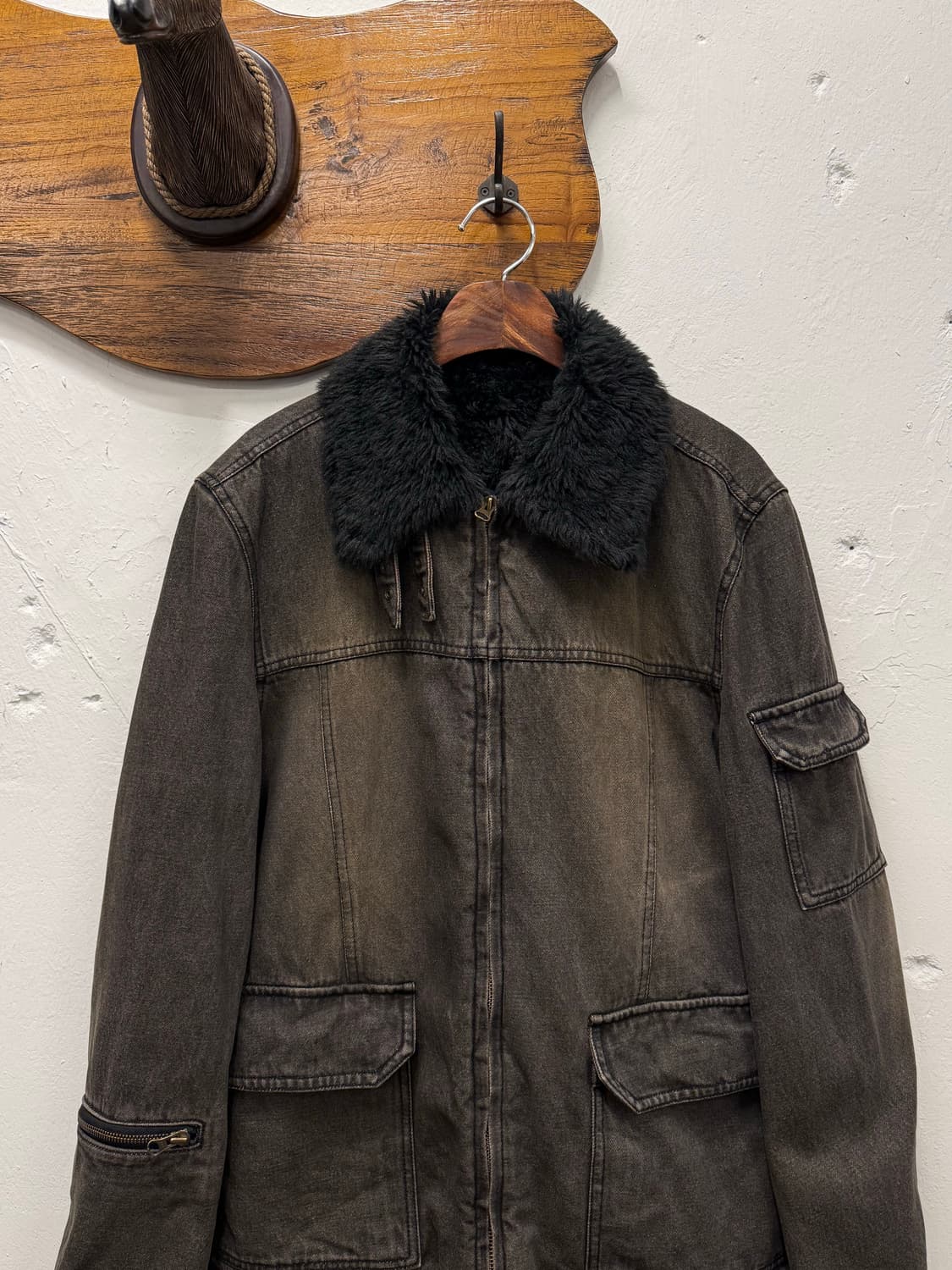 L) PPFM Cotton Fur-Collar Field Jacket 상품이미지1
