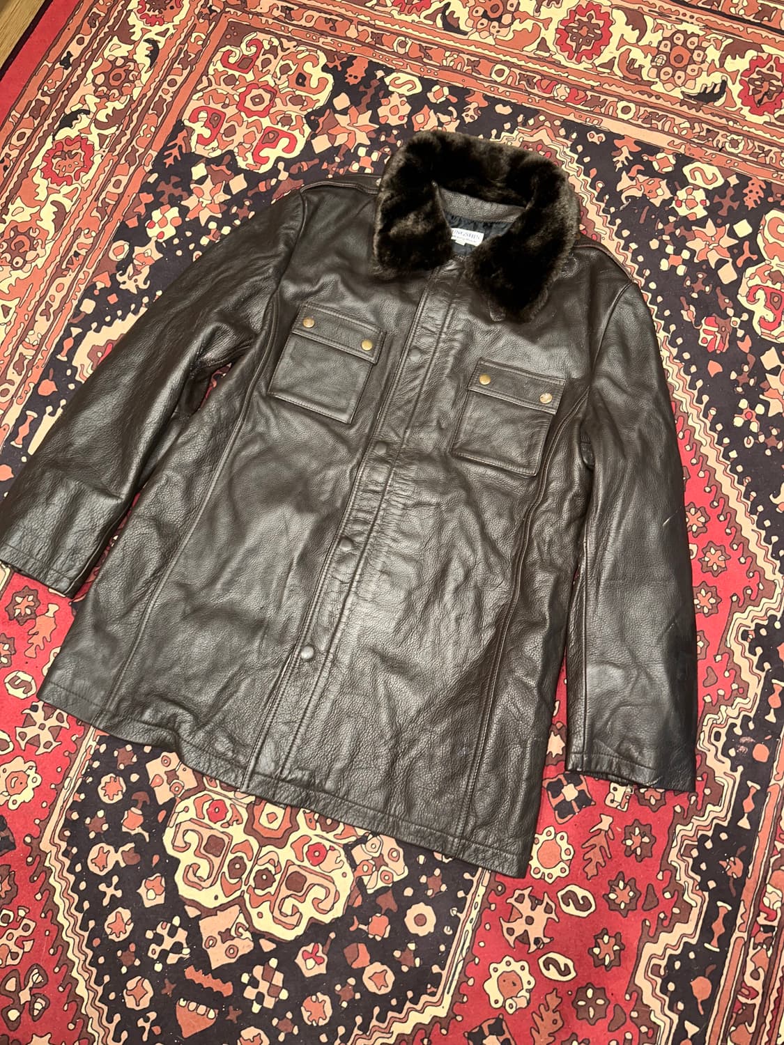 ( L-XL ) 빈티지가죽 워크웨어 아메카지 밀리터리 가죽코트  상품이미지5