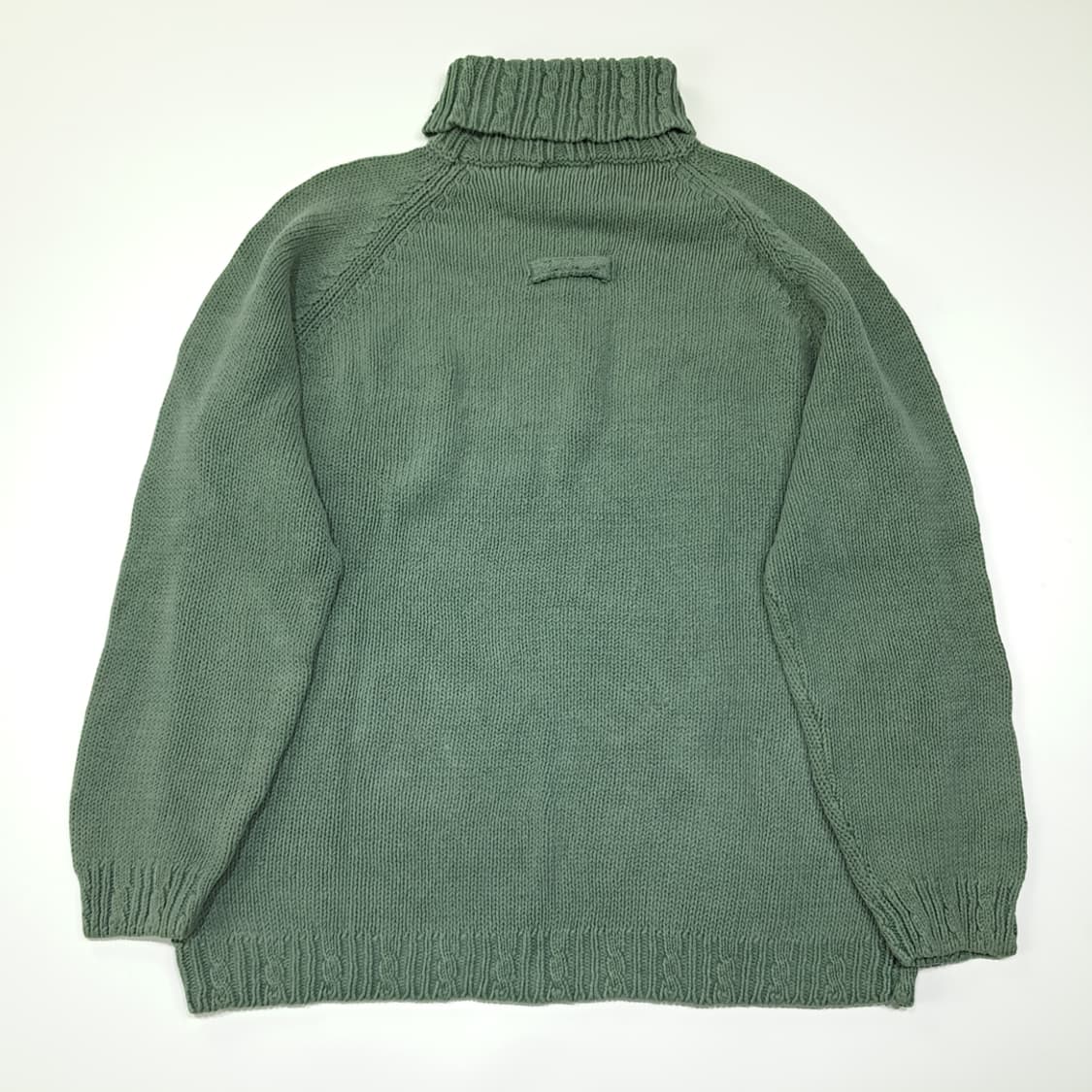 CL351 L 엘엘빈 80s 홍콩판 케이블 터틀넥 세이지그린 니트스웨터 상품이미지6