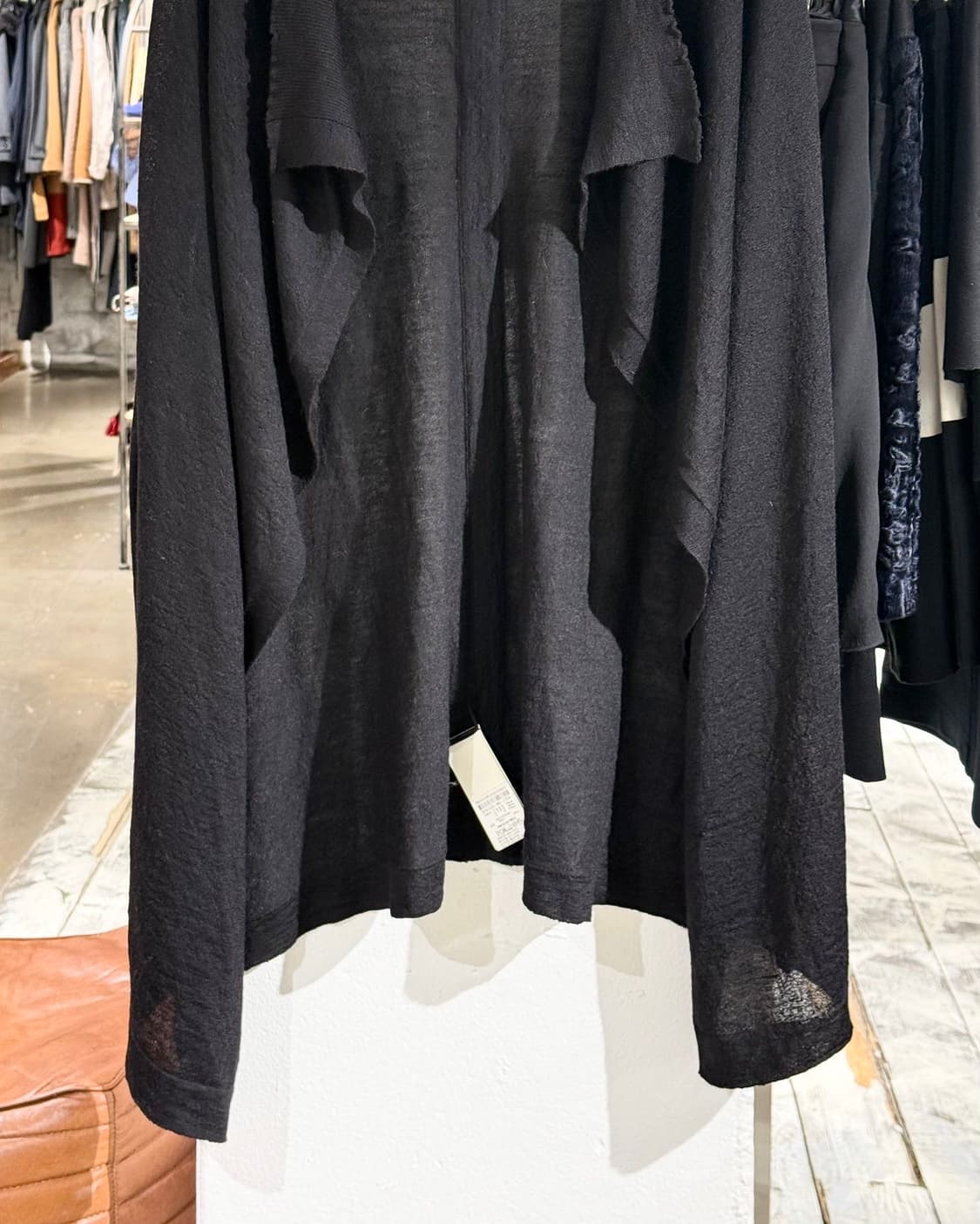 릭 오웬스 13fw PLINTH 블랙 드레이프 롱 가디건 상품이미지5