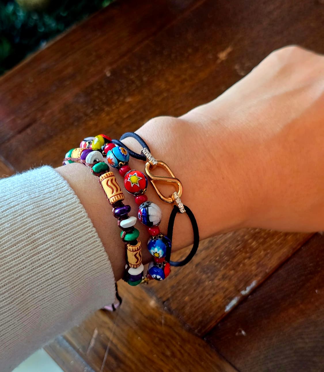 보헤미안 마크라메 비즈 매듭 팔찌 상품이미지6