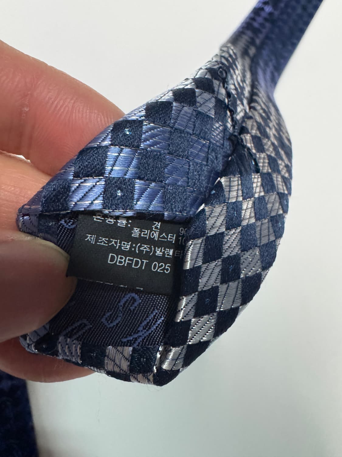 닥스 Daks 패턴 실크 넥타이 블루 상품이미지5