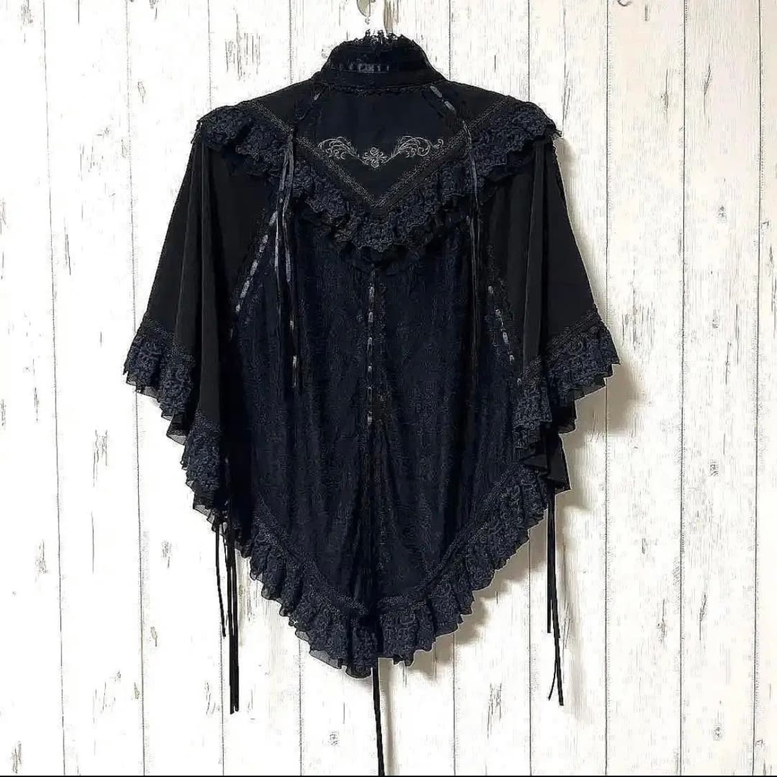 오즈온 장미 실버 블랙 케이프 망토 가디건 고딕 로리타 양지뢰 펑크 상품이미지2