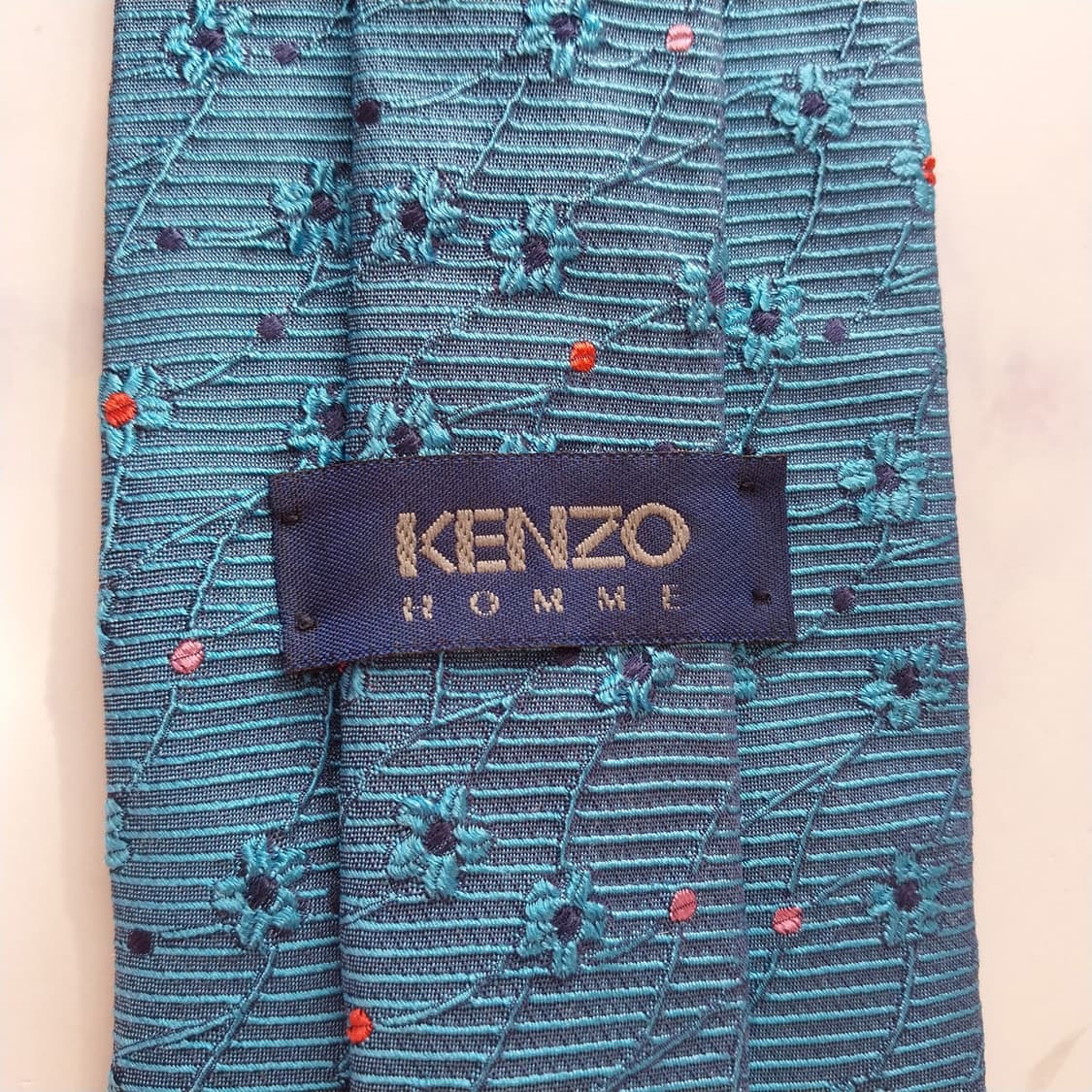 겐조 실크 플라워 자카드 넥타이 9.3cm A+등급 K2270 상품이미지9