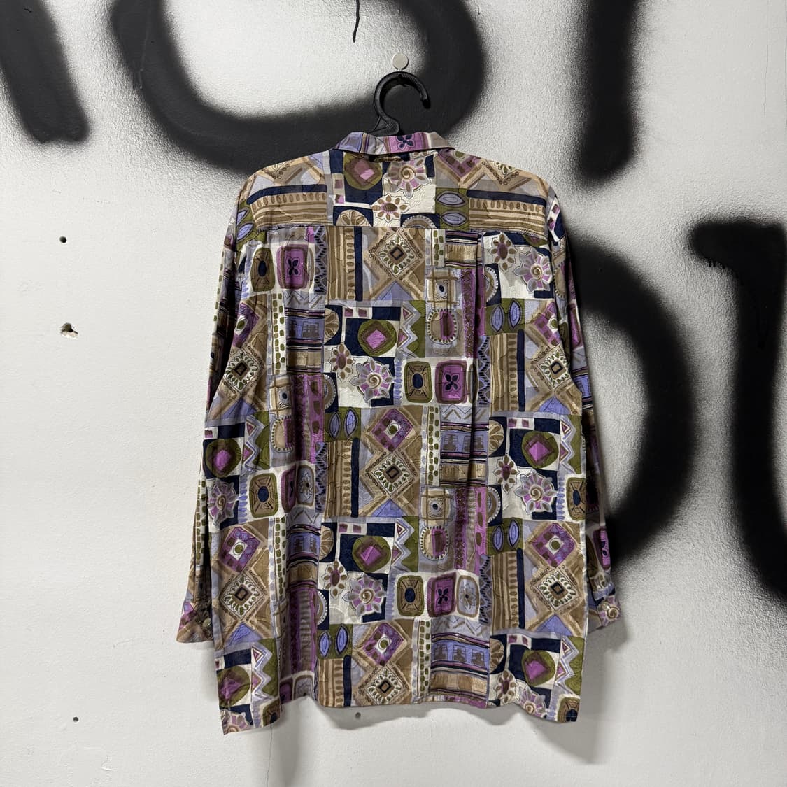 VTG 빈티지 에스닉 바로크 풀 패턴 시스루 긴팔 셔츠 상품이미지2
