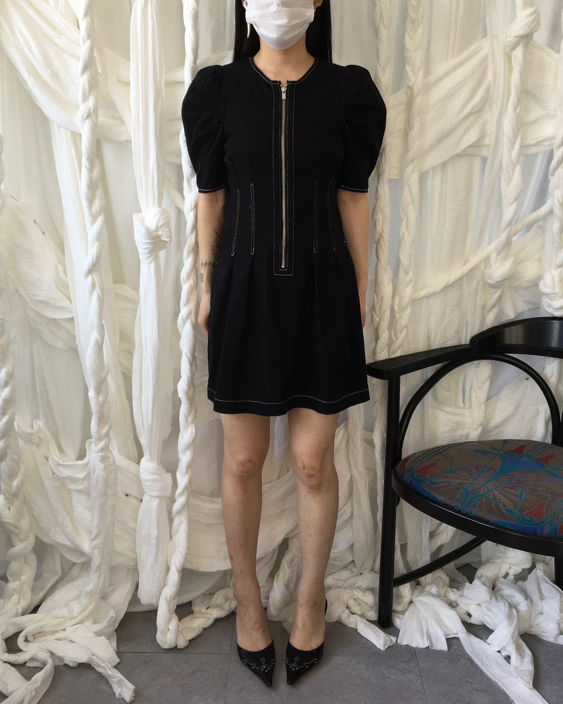 Stitch point puff onepiece 상품이미지8