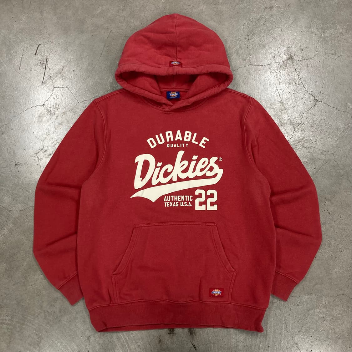 디키즈 레드 컬러 y2k 빅로고 후드티 상품이미지1