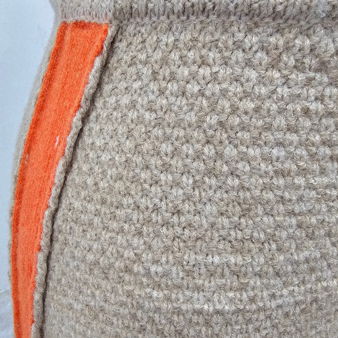 베이지 니트 오렌지 라인 포인트 롱스커트  상품이미지8