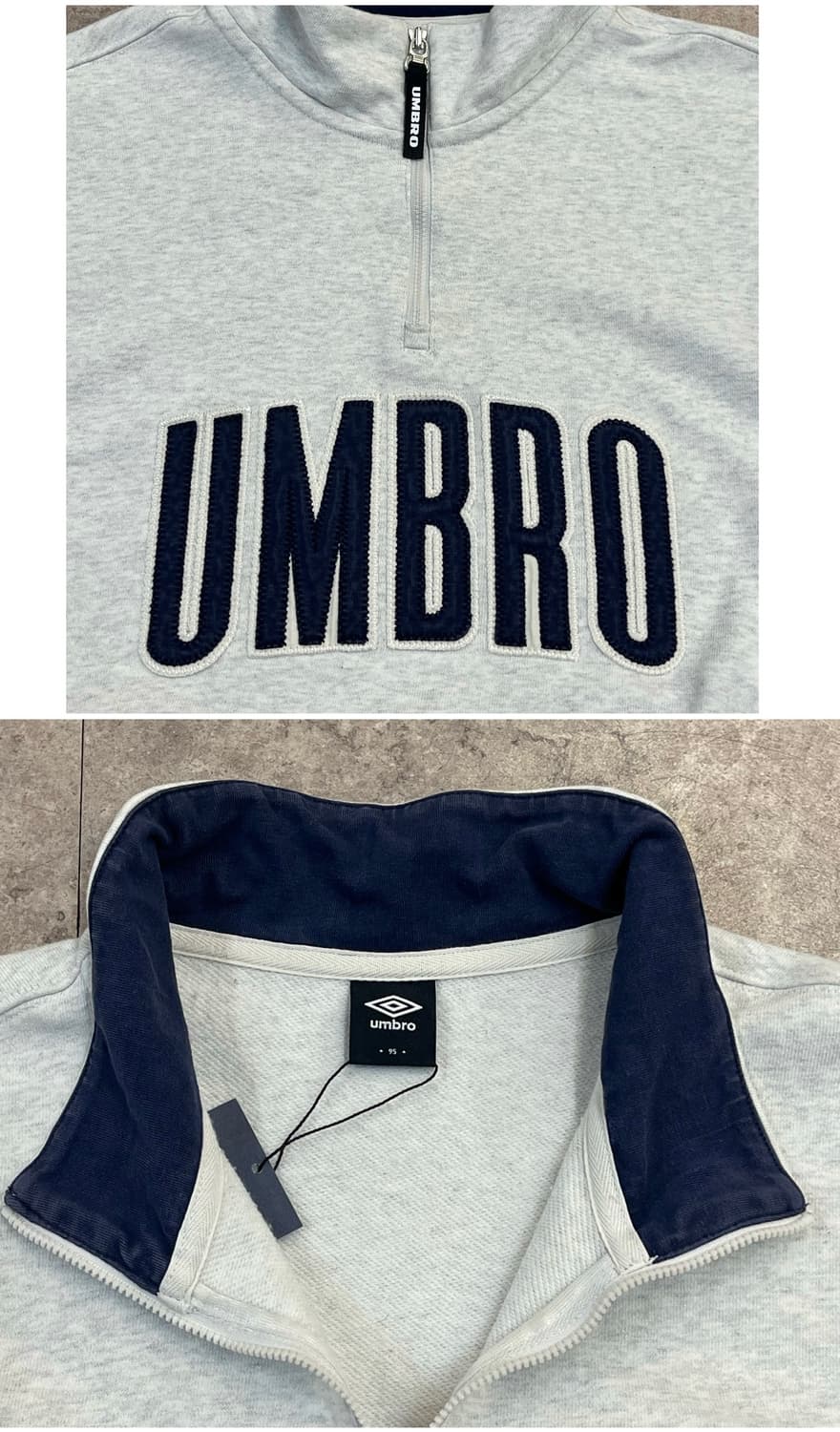 엄브로 반집업 맨투맨 라이트그레이 95 #csz4043 상품이미지5