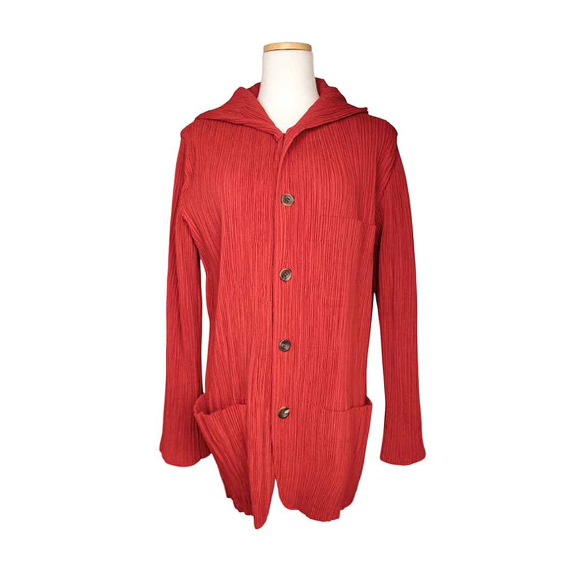 이세이미야케 브릭레드 주름 후드 자켓 L 상품이미지1