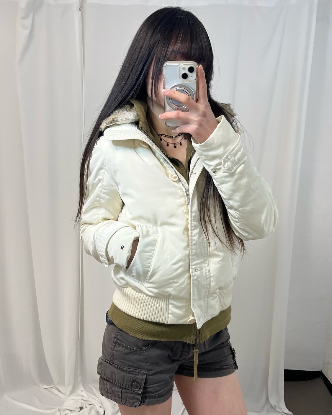 Tommyhilfiger 아이보리 재패니즈걸st 패딩 상품이미지4