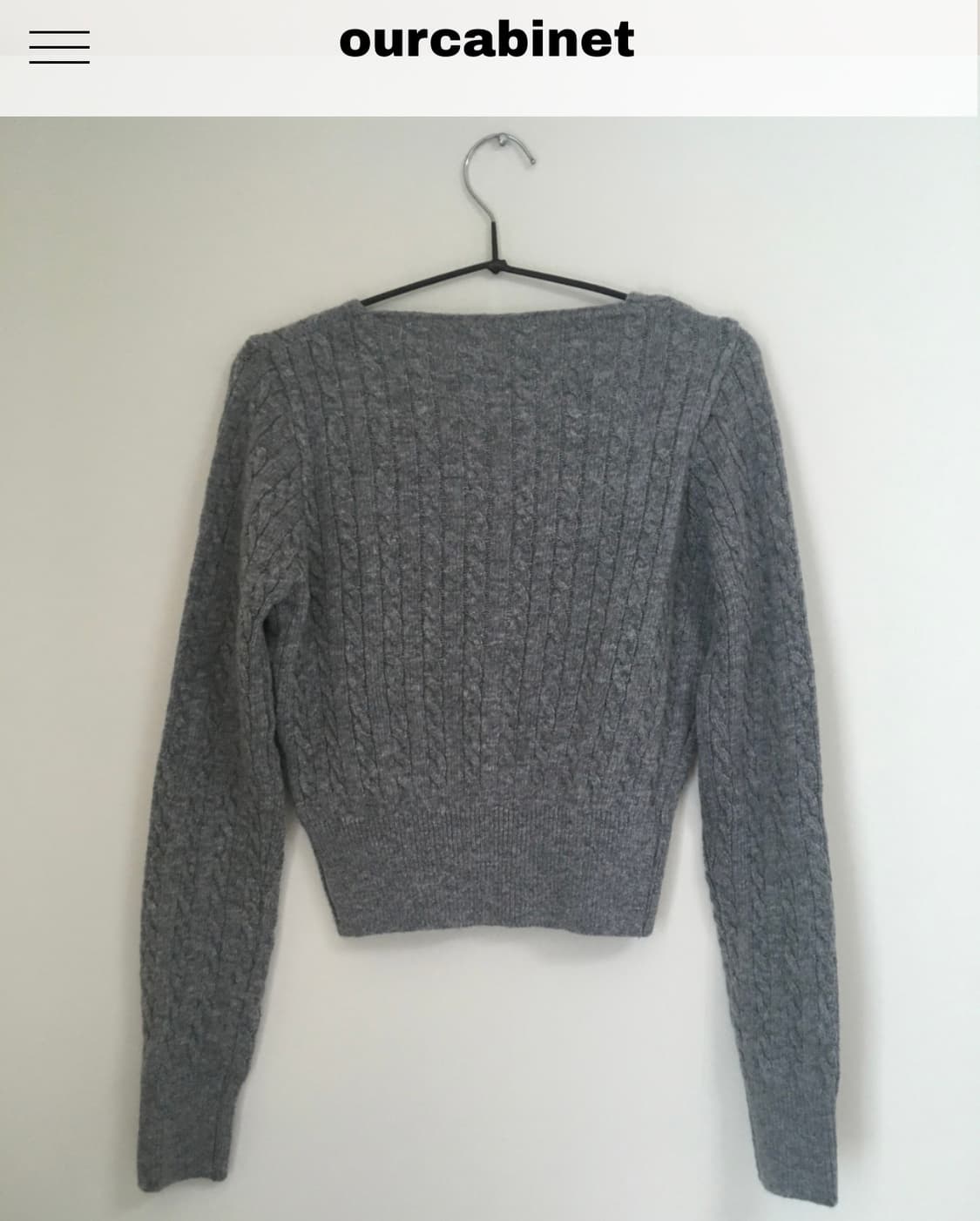 아워캐비넷 페일 크롭 가디건 pale crop cardigan 그레이 상품이미지4