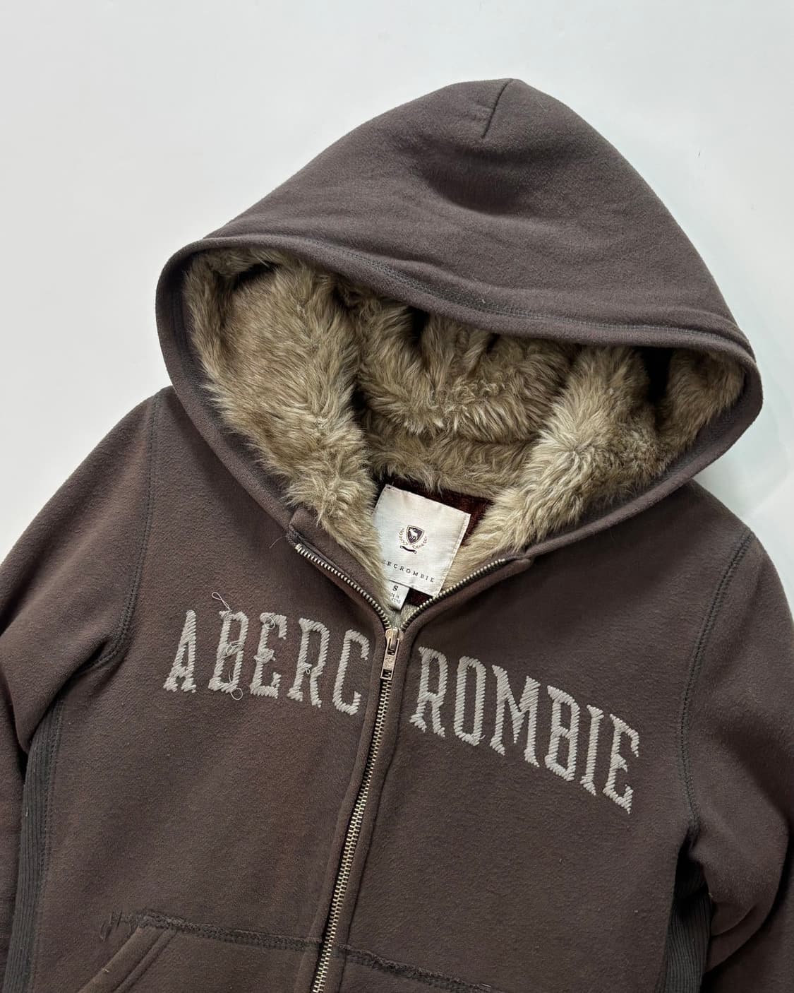Abercrombie 아베크롬비 브라운 퍼안감 후드집업 상품이미지2