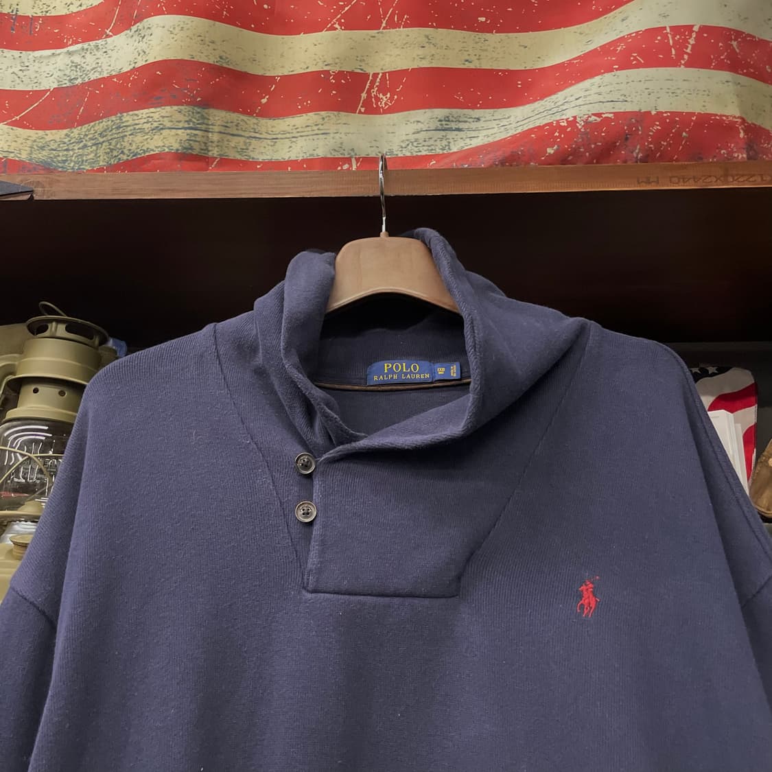 폴로 랄프로렌 신형 라벨 숄카라 버튼 니트 스웨터 상품이미지3