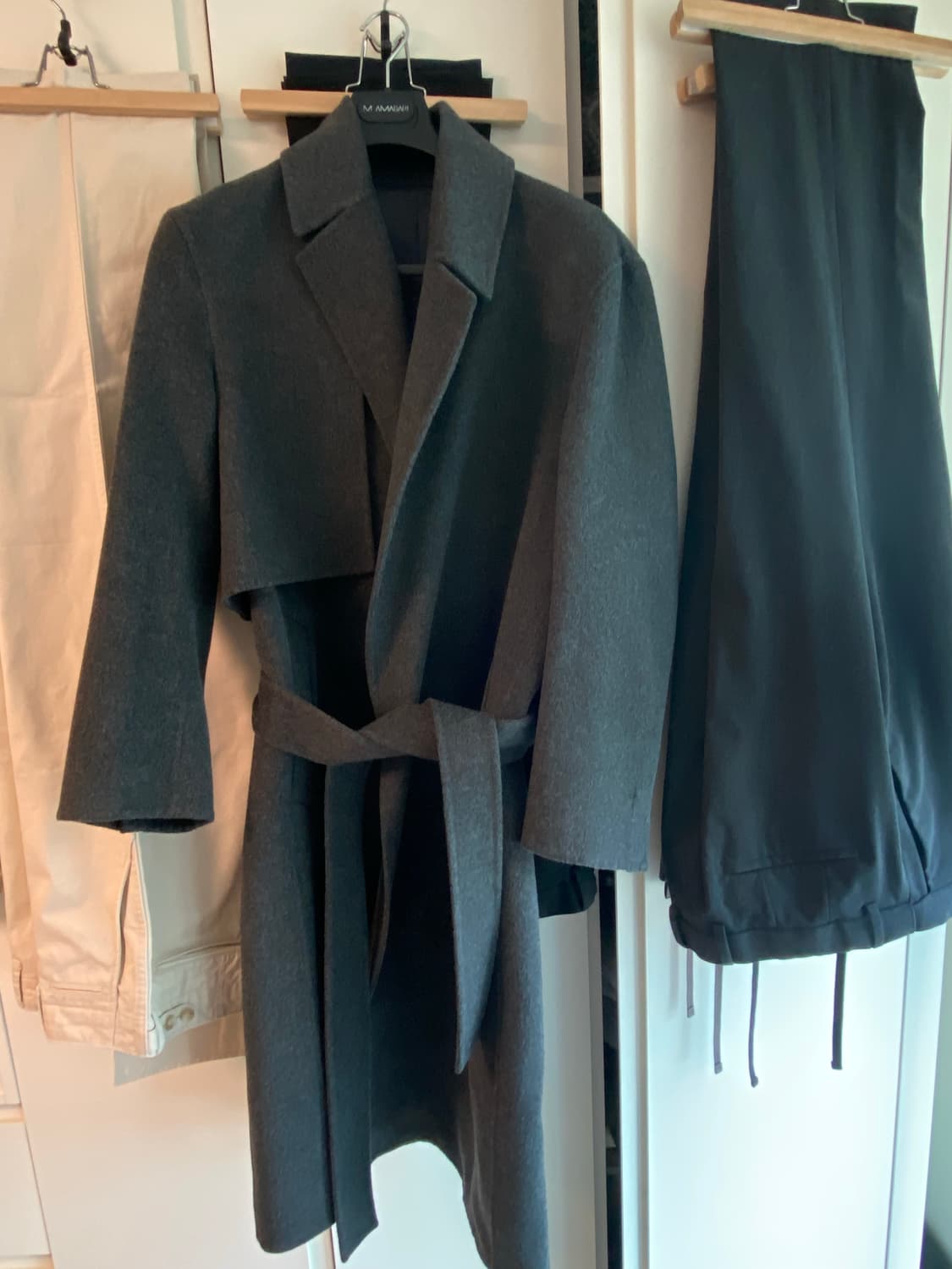 마마가리 건플랩 랩코트 차콜 46 사이즈 상품이미지1