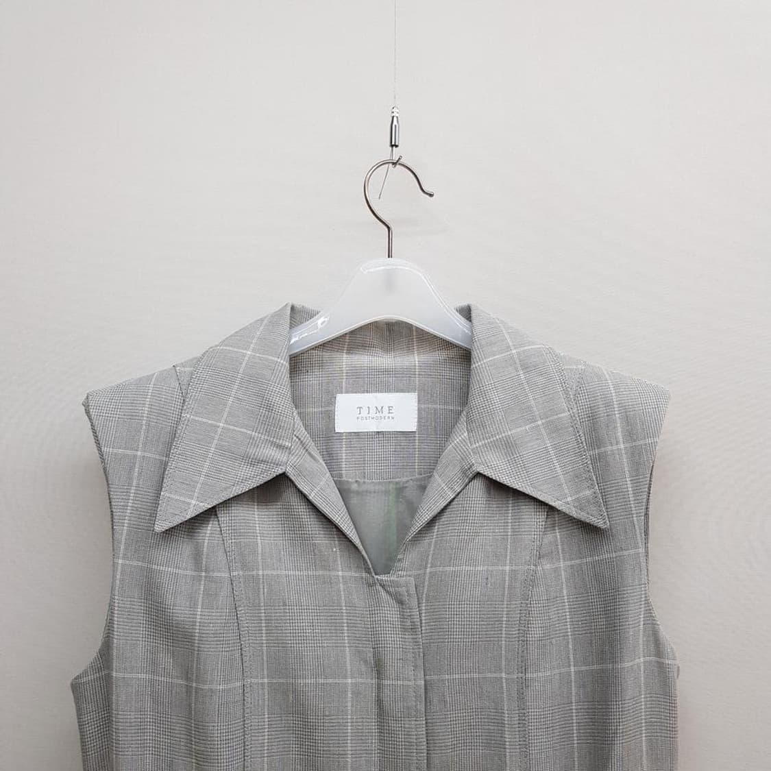 한섬 TIME 타임  체크 슬리브리스 린넨 원피스 F사이즈 상품이미지2