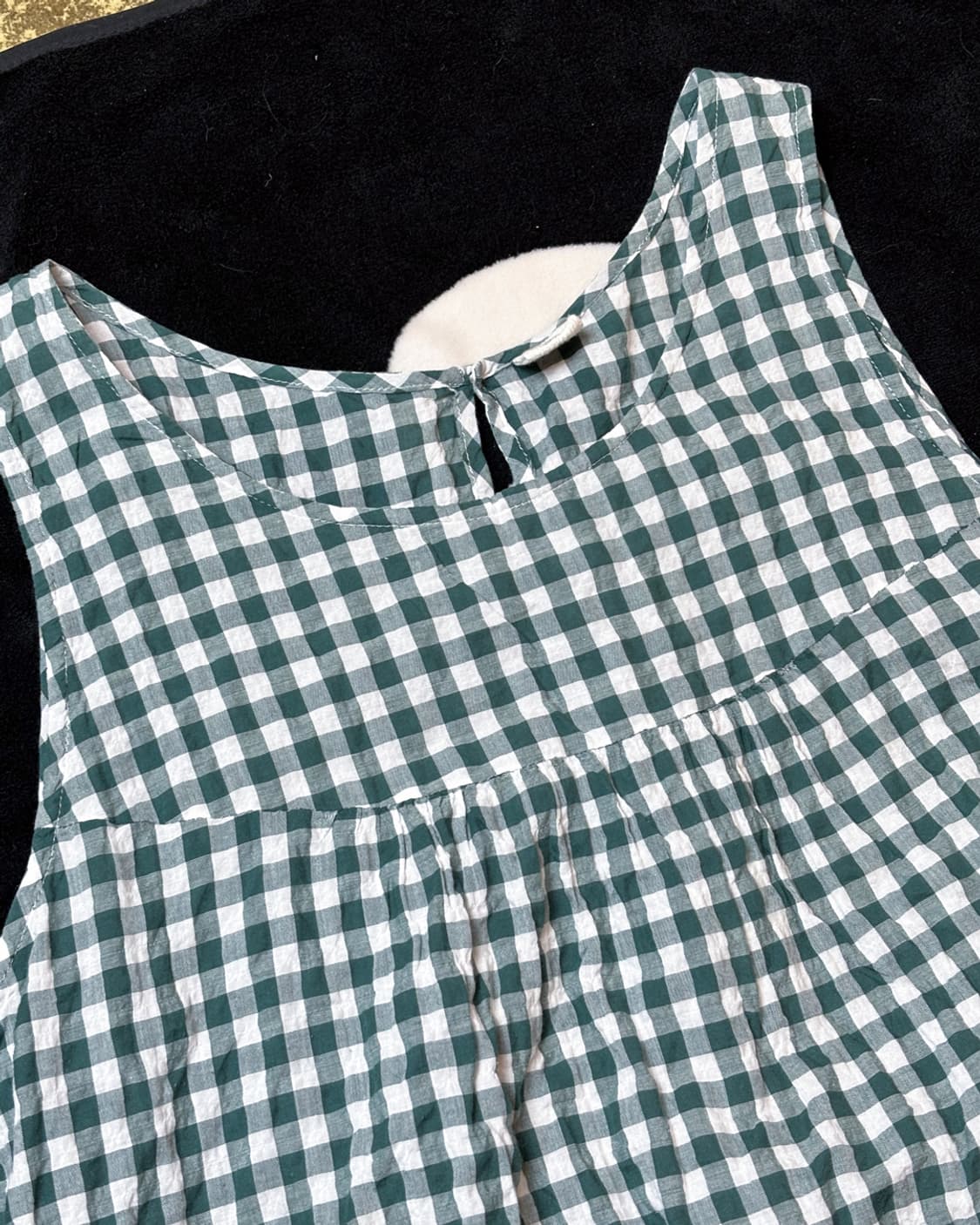 일본빈티지 레이어드 체커 티 상품이미지2