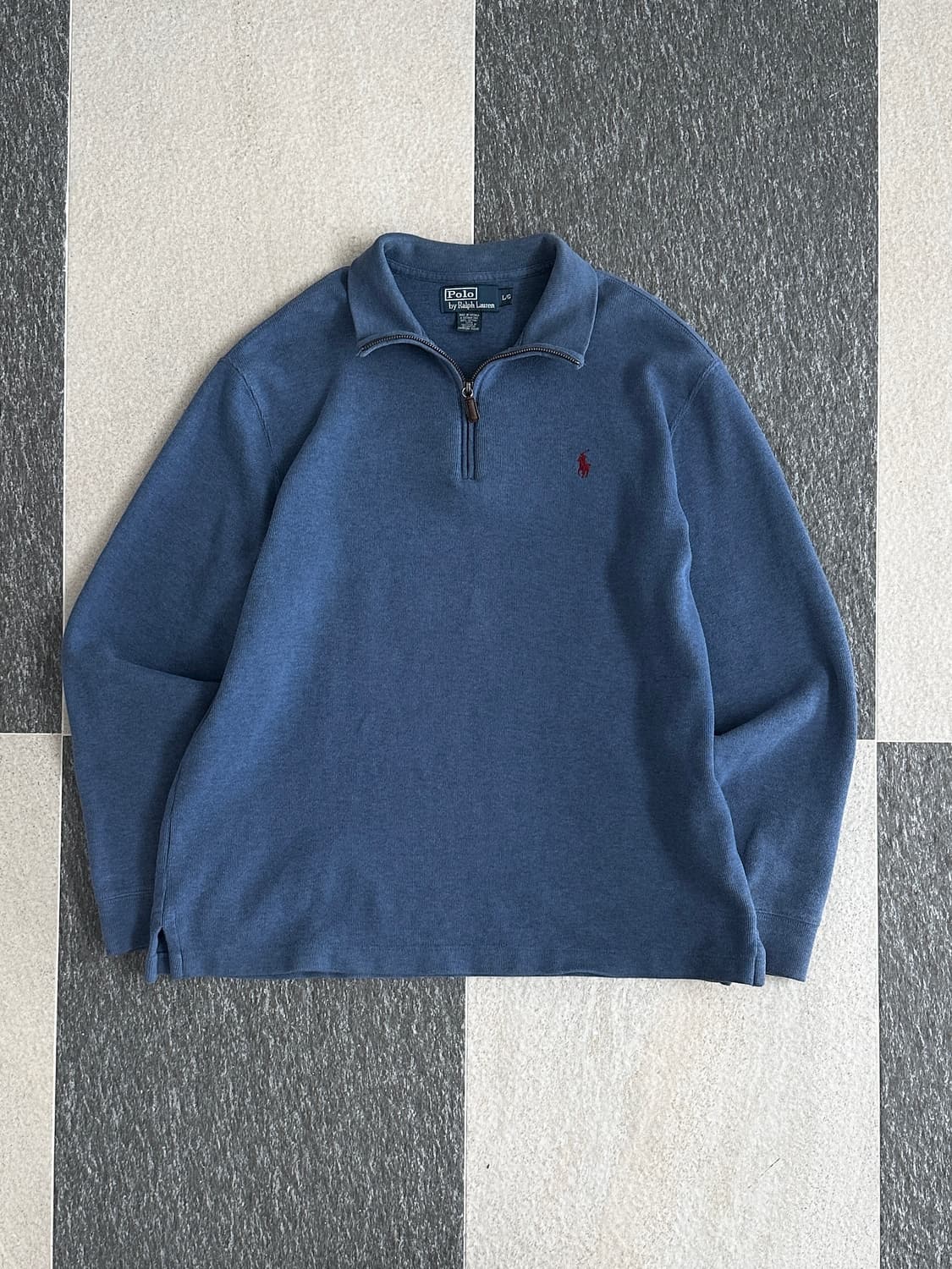 폴로 랄프로렌 스카이블루 코튼 하프집업  상품이미지1