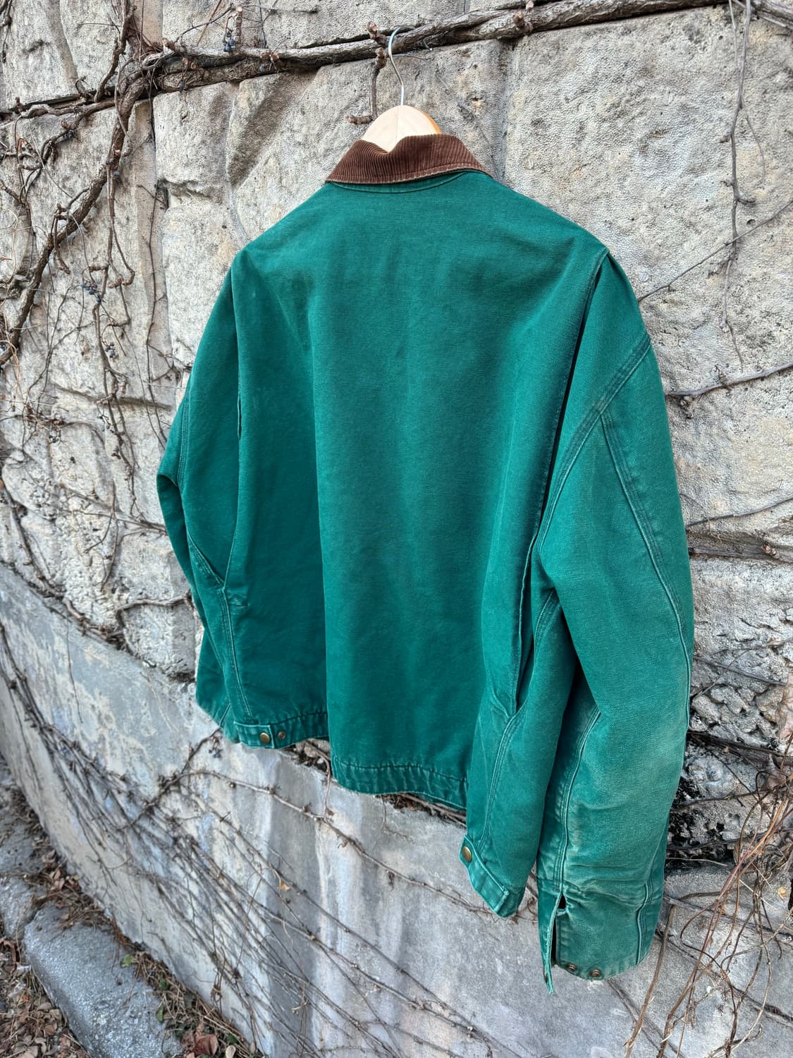 90s duxbak 칼하트 디트로이트 코듀로이 카라 워크 자켓 상품이미지4