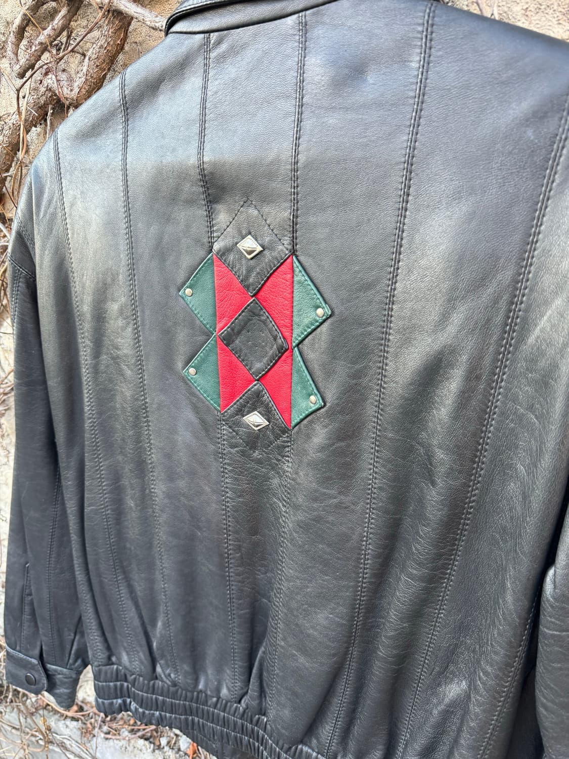 90s 국내생산 양가죽 나바호 패턴 가죽 레더 자켓 우먼 상품이미지4