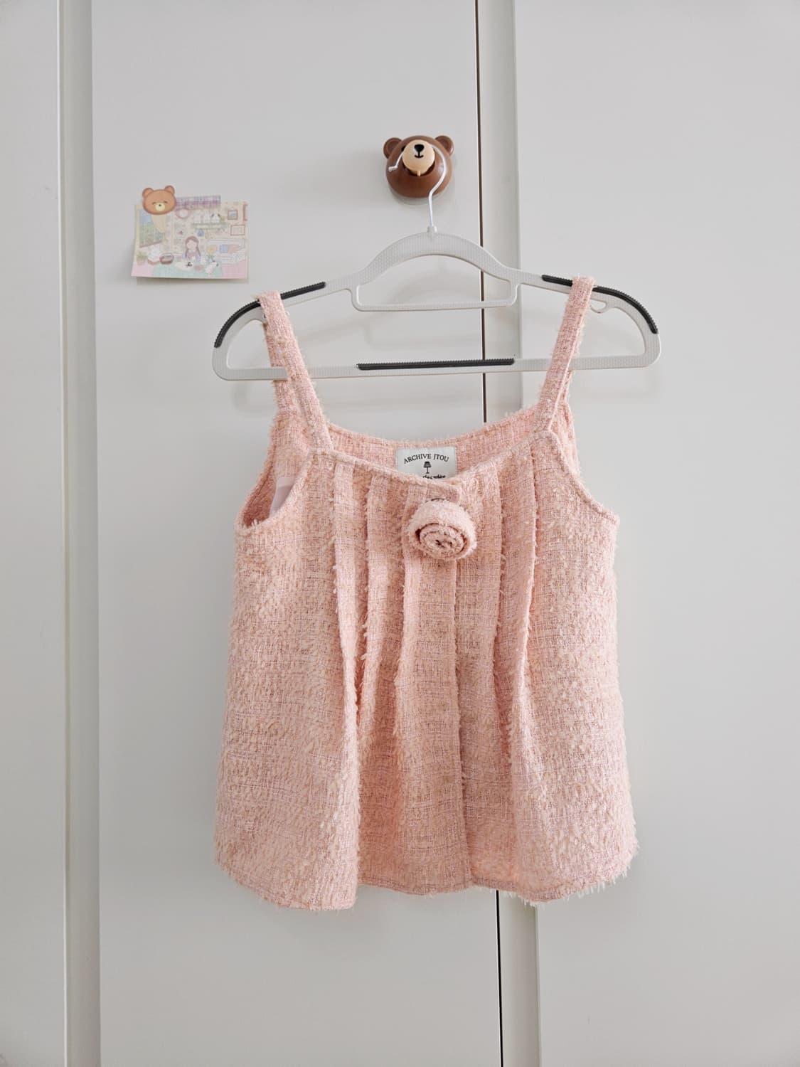 [새상품] 아카이브제이투유 트위드 슬리브리스 로즈 브로치 상품이미지6