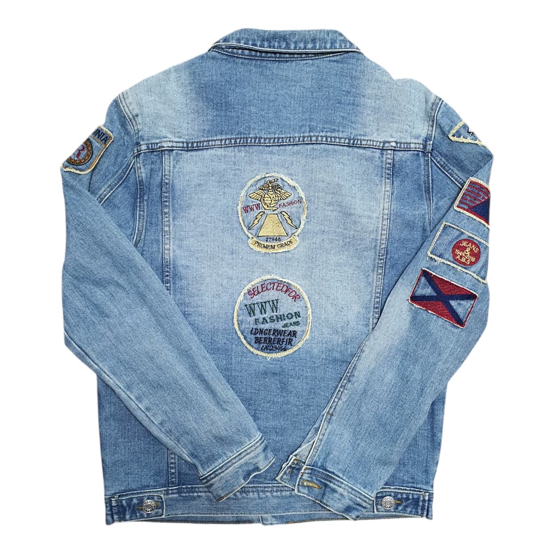 ✨ (바배) 빈티지 와펜 패치워크 데님 자켓  상품이미지2