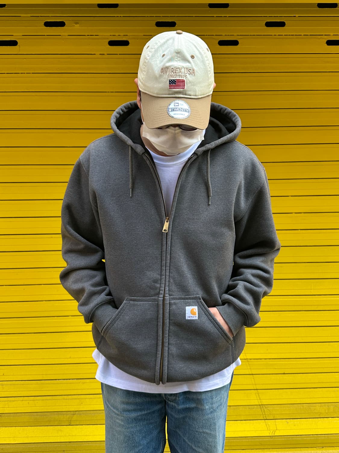 칼하트 써멀 박스로고 오버핏 후드집업 M  상품이미지1