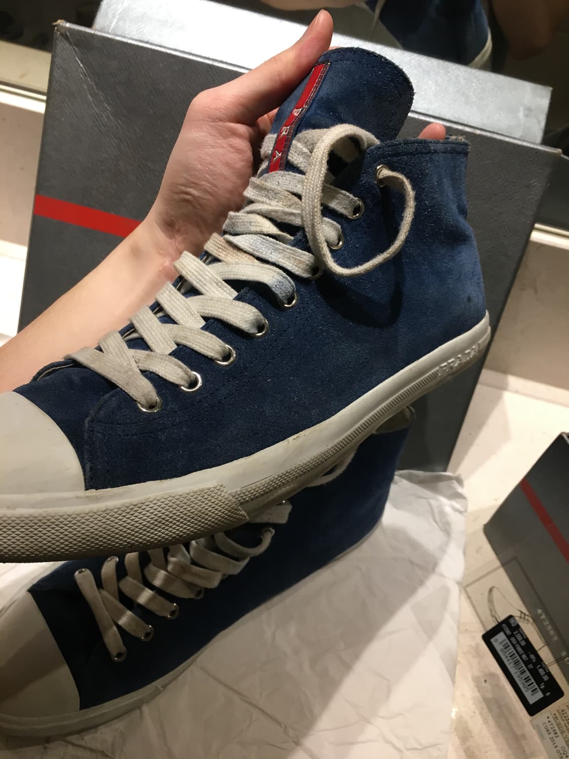 프라다 스포츠 스웨이드 하이탑 상품이미지3