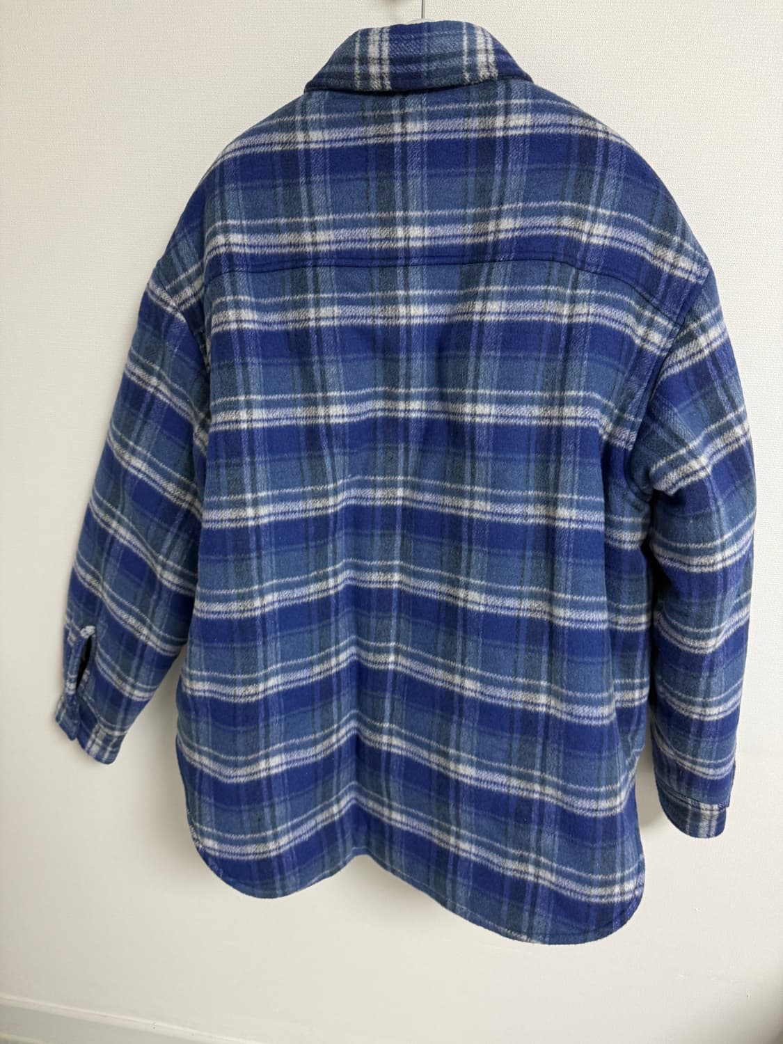 [L] STU 패디드 체크 셔츠 패딩 자켓 블루 상품이미지3