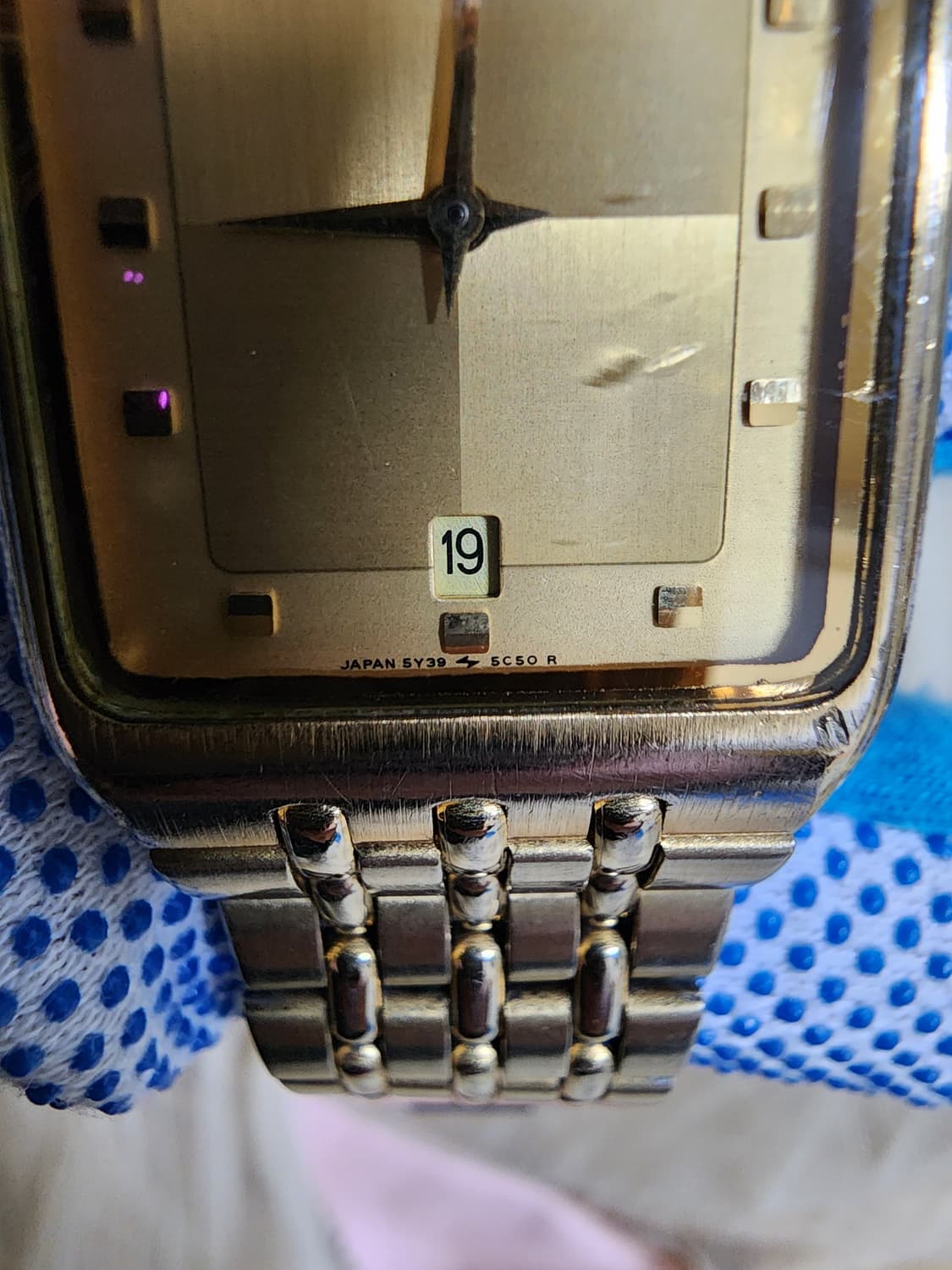 빈티지 SEIKO 세이코 쿼츠 사각 금장 시계 상품이미지6