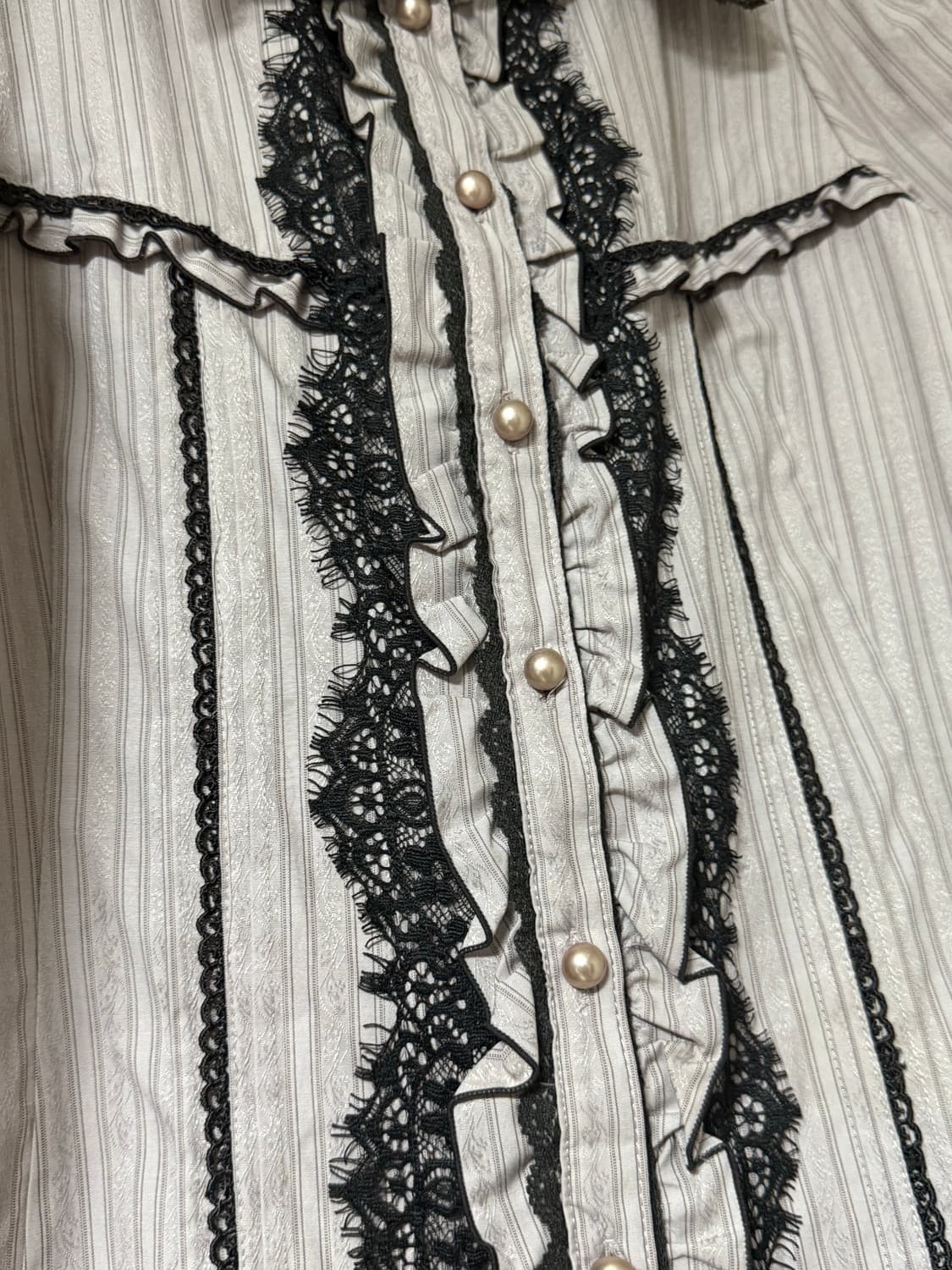 엑시즈팜 레이스 퍼플 지뢰계 양산형 셔츠 상품이미지3