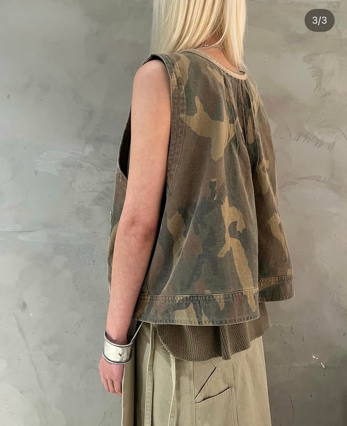 스탠드얼론 2-WAY MILITARY TOP, BEIGE 상품이미지3