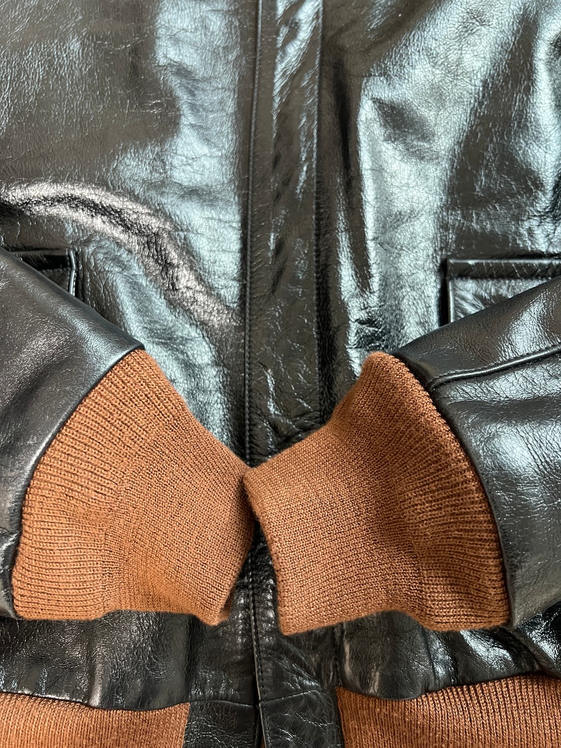 택포55) 아카펠라클로딩 Lot.409 A-2 자켓 스티어하이드 42 상품이미지5